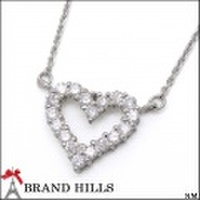 PT850 ハートモチーフ ダイヤモンド0.50ｃｔ ネックレス 総重量2.6g 美品 [113388]