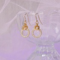 ＊14KGPチェインメイル＊　ロゼット・ピアス
