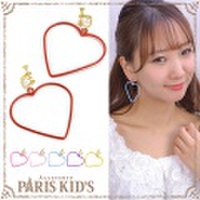 イヤリング ハート カラー フレーム レッド ピンク ブルー イエロー パープル hrtrd colpo
