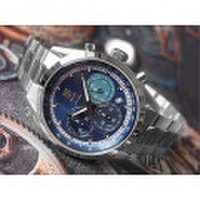 エルジン ELGIN 腕時計 クロノグラフ FK1411S-BL 青 メタルベルト