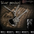 クリックポストのみ送料無料！ギターペンダントトップ ネックレストップ ギター シルバー925 シルバーペンダント silver pendant guitar silver necklace (ID pt1519)