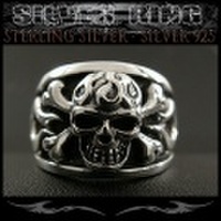 クリックポストのみ送料無料！シルバーリング リング 指輪 髑髏 スカル トライバル シルバー925 Silver Ring Skull Tribal (ID sr0786r275)