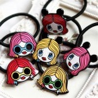 サングラス girl ヘアゴム ヘアアクセサリー ヘアアクセ 髪留め レディース リップ 金髪 ピンク レッド キッズ キッズアクセサリー 660309