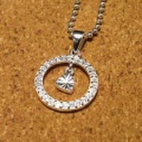 シルバー925 CZハートペンダントトップ5-564