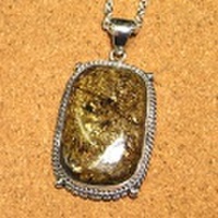 シルバー925 オブシディアンインパイライト ハンドメイドペンダントトップ ST-289