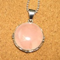 シルバー925 ローズクォーツ ハンドメイドペンダントトップ ST-181