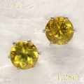 スフェーン 合計1.28ct ピアス Pt900プラチナ 中央宝石鑑別書 (270824)