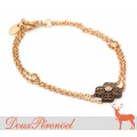 ダイヤ フラワーデザイン ブレスレット ブラウン 750PG(K18PG) [ダイヤモンド 18金ピンクゴールド 花]