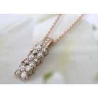 ダイヤモンド K18ピンクゴールド ペンダントネックレス