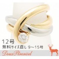 ダイヤモンド リング 12号 Pt900 K18YG D:0.318 [指輪]