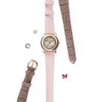 チャームウォッチ・コロコロセット【型押しベルト(A、G) チャーム5個】　・・・誕生日・母の日・クリスマス・腕時計・花・時計