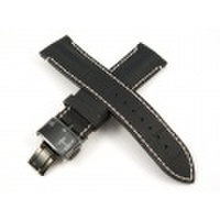 ハミルトン純正ベルト22mm/レイルロードオートクロノ用ブラックプレスカーフベルトH600406105