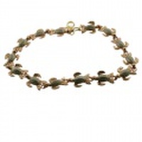 ハワイアンジュエリー 14kゴールド 2トーン2トーンリアルミニホヌブレスレット