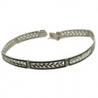 ハワイアンジュエリー 14kゴールド 透かしマイレリーフエナメルボーダーブレスレット