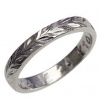 ハワイアンジュエリー オーダーメイド 1.25mm厚 幅3mm プラチナ950 フラットリング