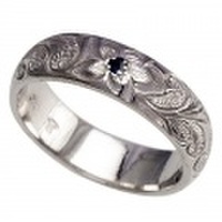 ハワイアンジュエリー オーダーメイド 1.5mm厚 幅6mm プラチナ950 バレルリング