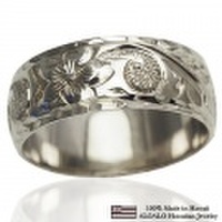 ハワイアンジュエリー オーダーメイド 1.75mm厚 幅8mm スターリングシルバー925 バレルリング