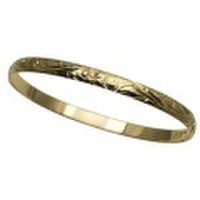 ハワイアンジュエリー 本格オーダーメイドゴールドバングル バレル 基本の厚み1.5mm 6mm　選べるデザインやゴールドカラー