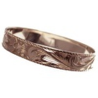 ハワイアンジュエリー 本格オーダーメイドゴールドバングル フラット 重厚な1.75mm厚 12mm　選べるデザインやゴールドカラー