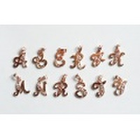 ハワイアンジュエリーペンダントヘッド 「ピンクシルバーイニシャルチャーム」/アクセサリー Hawaiianjewely