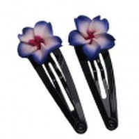 ハワイ雑貨 ハワイアンヘアアクセサリー プルメリアヘアピン 髪飾り 紫