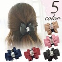 バンスクリップ グログランリボン パール ストーン バンス 髪留め ヘアクリップ シンプル 普段使い きれいめ 浴衣 夏祭り ビジュー 660605