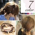 パール ヘアゴム 2P set パールビーズ チョーカー ブレスレット ヘアアクセサリー 雑貨 小物 3way 660427