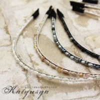 パールとビーズのスリムカチューシャ 〜ヘアアレンジに大活躍！パールとビーズがとってもキュート♪