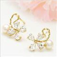 パールキュービックジルコニアピアス