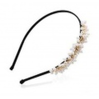 ビーズ 細身 カチューシャ ヘアアクセ パール シンプル オシャレ 結婚式 お出かけ デート 雑貨 小物 OL アシンメトリー アシメ　660413