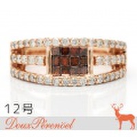 ブラウンダイヤモンド ダイヤ デザインリング 12号 K18PG D:1.00指輪 【18金ピンクゴールド】【レディース】【女性用】