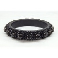 ブラックカラー シックスタイル レザー バングル