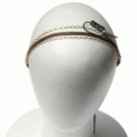 ブランド-ADA collectionヘアアクセサリー◆レザー＆チェンヘアバンド◆ブロンズ