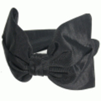 ブランド-Jennifer Ouellette【ウェディング】【パーティ】ヘアアクセサリー◆グログランラージリボンカチューシャ・ヘッドドレス◆ブラック