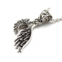 ホワイトCZダブルフェザー・シルバーペンダント/p028