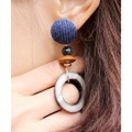 ボタン×アクリルフープピアス・イヤリング/各4カラー