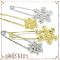 メタリック 雪の結晶 ブローチ