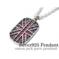 ユニオンジャックパヴェ ペンダント ≪トップのみ≫ メンズ ネックレス シルバー アクセサリー [シルバーペンダント] 送料無料