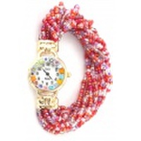 ローズビーズブレスレット腕時計