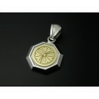 家紋ペンダント・八角・中・ゴールドエンブレム・松コース