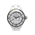 新着価格破壊【CHANEL シャネル】J12 白セラミック H1628 12Pダイヤ 33ミリ デイト クォーツ レディース 8852-0