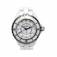 新着価格破壊【CHANEL シャネル】J12 白セラミック H1628 12Pダイヤ 33ミリ デイト クォーツ レディース 8852-0