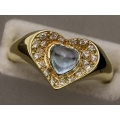 新着値下げ【K18YGイエローゴールド】指輪　リング　ブルートパーズ1.00ｃｔ　ダイヤモンド0.20ｃｔ　15号　5.6ｇ　レディース　30534-0