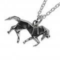 折り紙 ホース ペンダント ≪2mmアズキチェーン割引セット≫ メンズ ネックレス シルバー アクセサリー 馬 [シルバーペンダント]