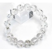 珍品!限定！パイライトインクォーツAAの12〜12.7mmUPブレスレット (3) inq【天然石・パワーストーン】