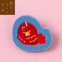 日本のこものブローチ　たい　カランコロン京都《にっぽん CHA CHA CHA》　Brooch of Japanese motif, Red snapper