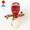 日本市 ＋ 海洋堂　三重　伊勢の練り物タコ　リング　日本全国まめ郷土玩具アクセサリー　Japanese local toy accessorie, Ring
