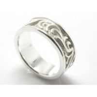 白仕上げ・唐草シルバーリング/r031