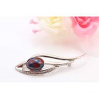 有田焼ブローチ 赤市松紋様