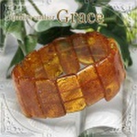 琥珀ブレスレット　ナチュラルハニー　ポリッシュ　BT-YJ07-2916